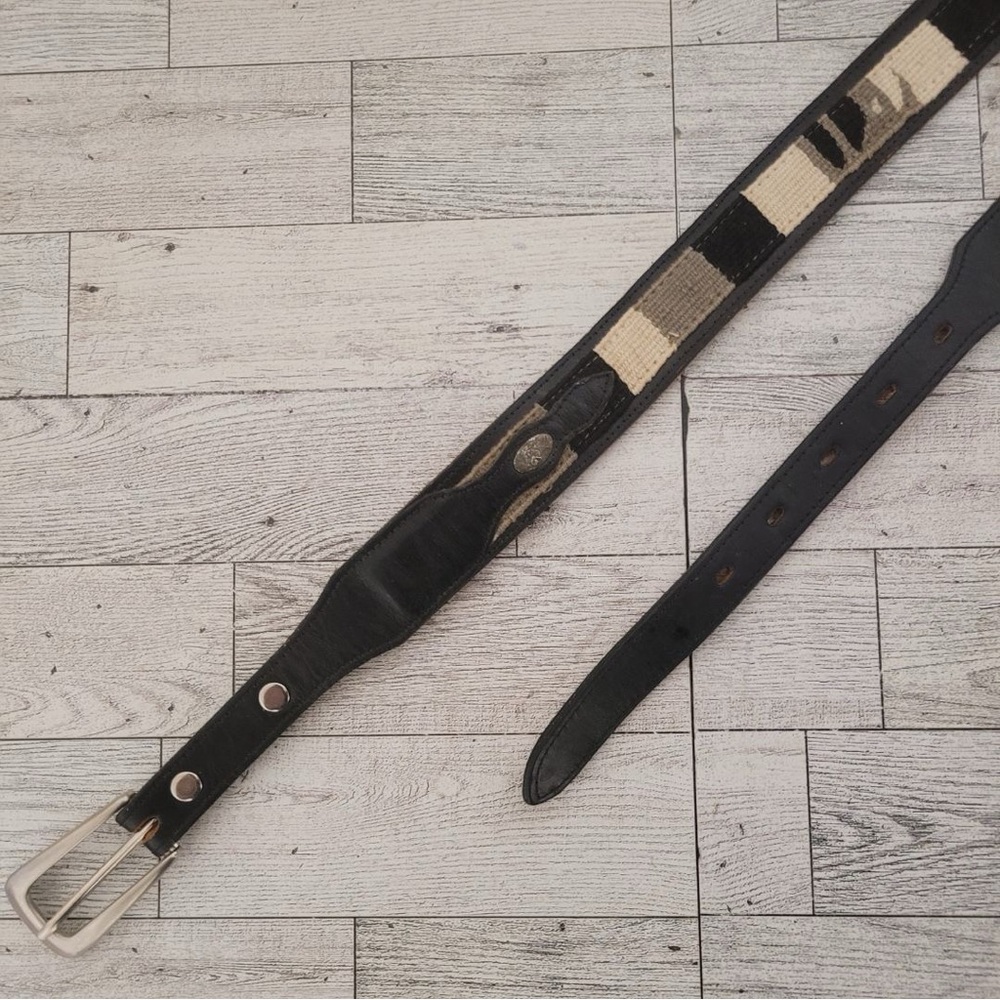 Women’s Vintage Dun Dee Western Black Leather Rodeo Cowgirl Belt Size 30